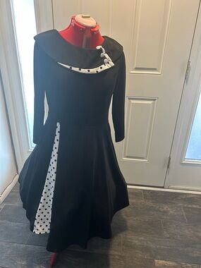 Black Polka Dot Accent swing dress